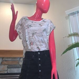 Lucky brand Camouflage Flowers Top
